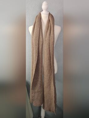 Zara Long Knit Taupe Scarf